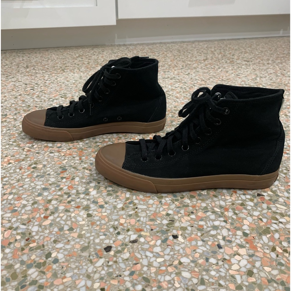 Saturdays NYC black suede and gum sole sneakers